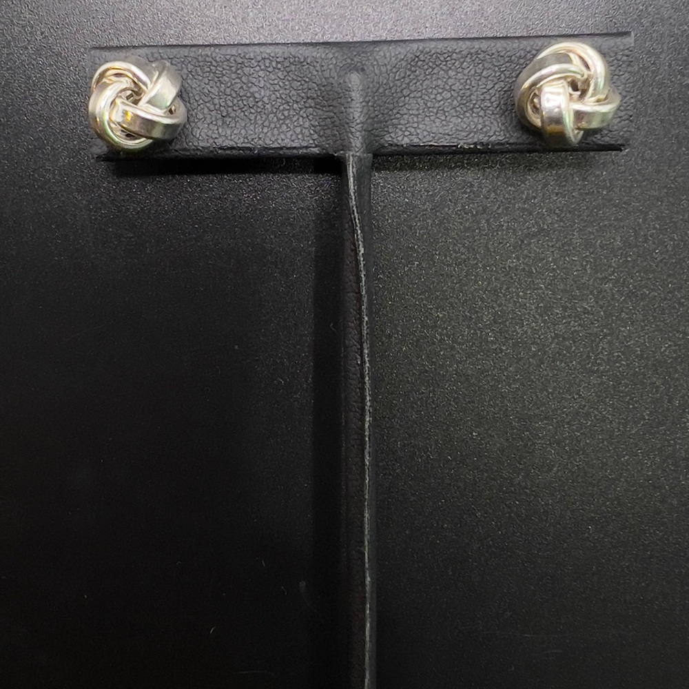 925 STERLING SILVER KNOT POST EARRINGS - Picture 7 of 8